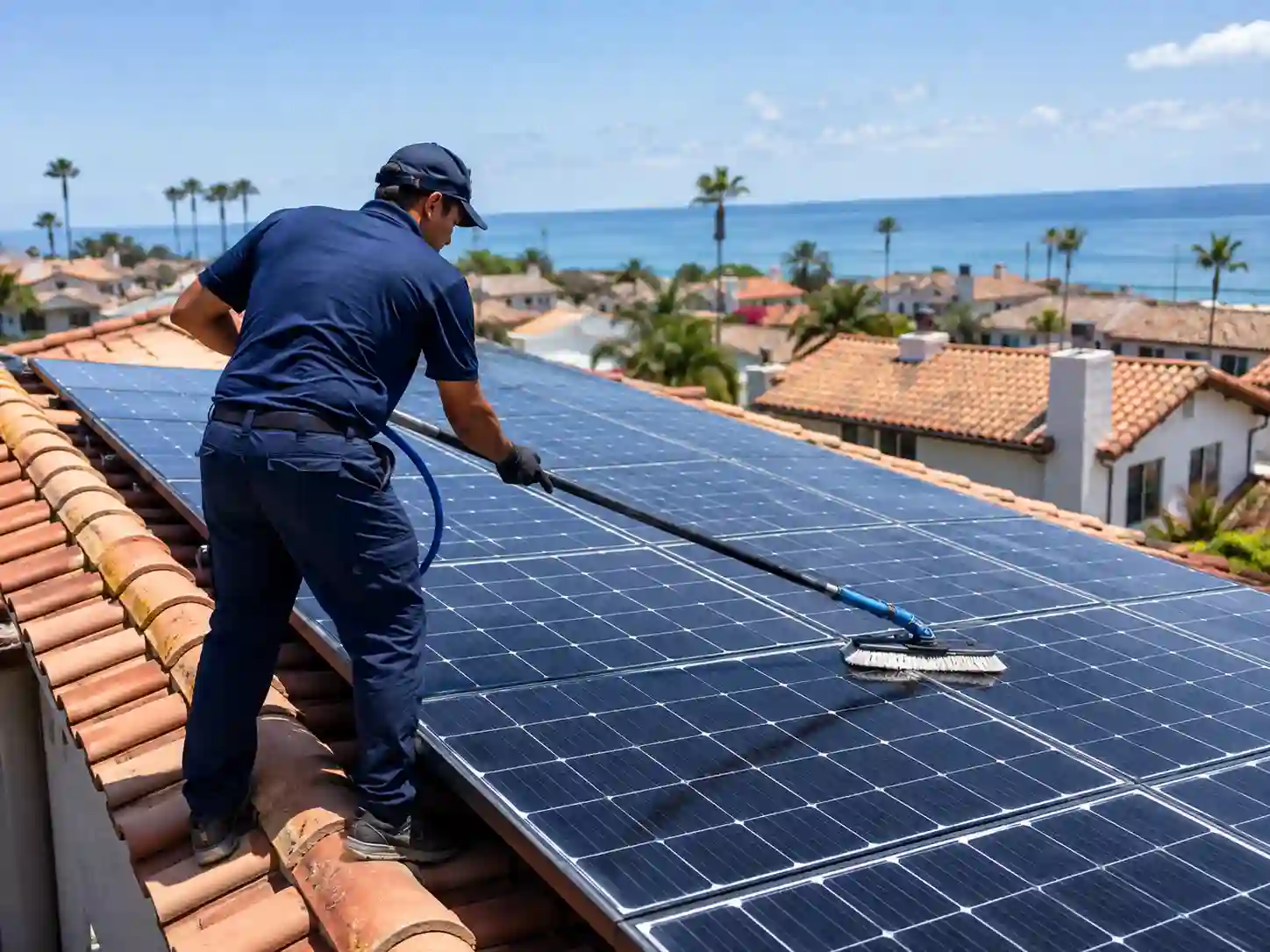 Solar panel cleaning in San Clemente